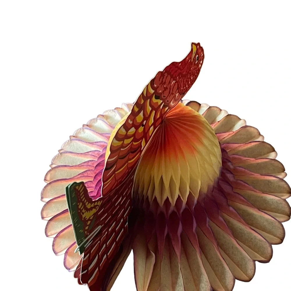 Vintage Spains Inc. Honeycomb Thanksgiving Turkey Centerpiece 9